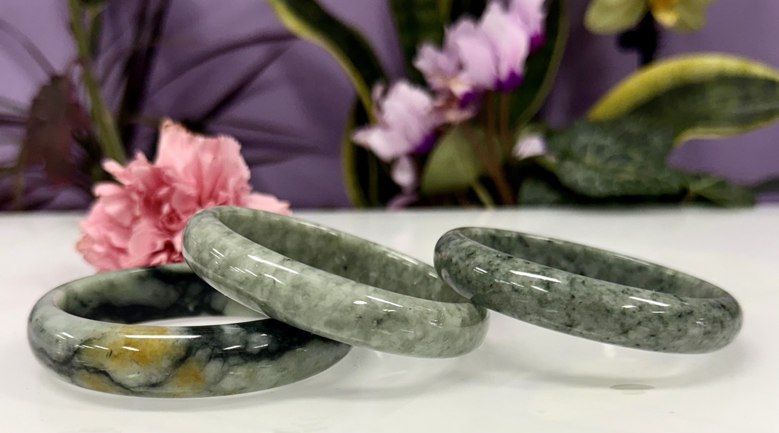 Wholesale Lot 3 Pcs Natural Burma Jade Bangle Crystal healing energy