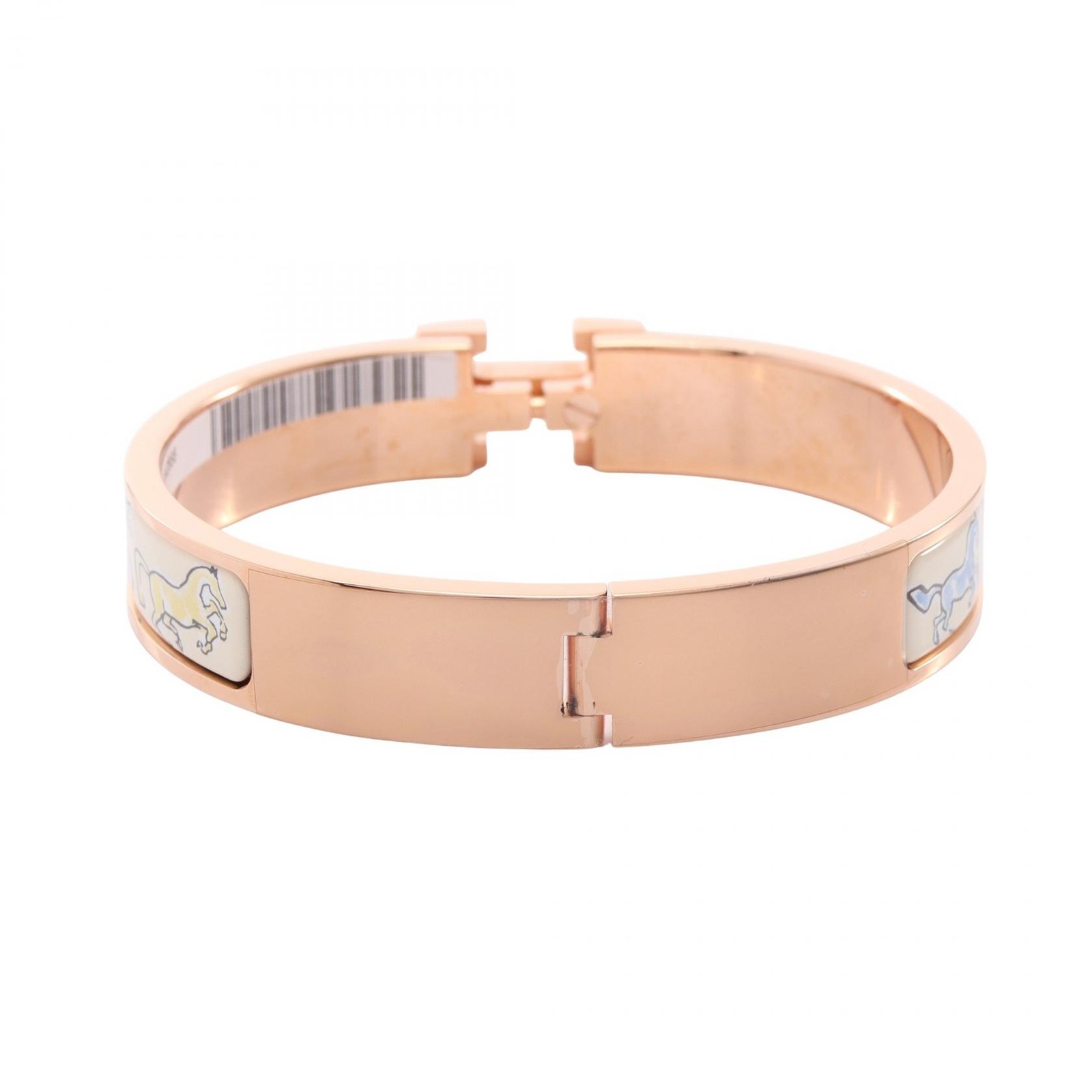 HERMES Clic Clac PM Free Horse Bangle Bracelet F10255 Stainless Steel enamel