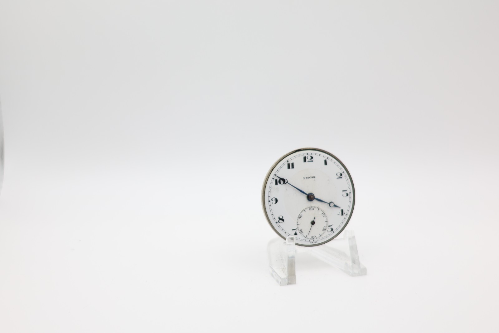 ENICAR SWISS A. RACINE 15j POCKET WATCH MOVEMENT 39.7mm GOOD BALANCE (BS)