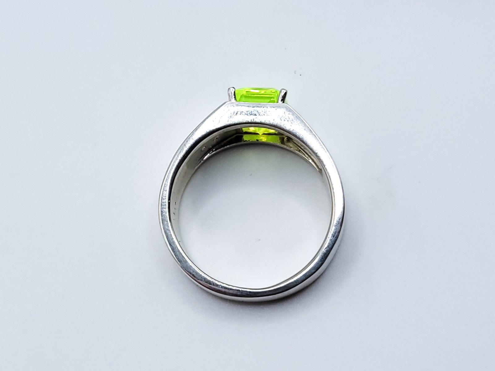 Sterling Men’s LuAG Ring UV Lutetium Aluminum Garnet Lab 8ct Emerald Cut 925
