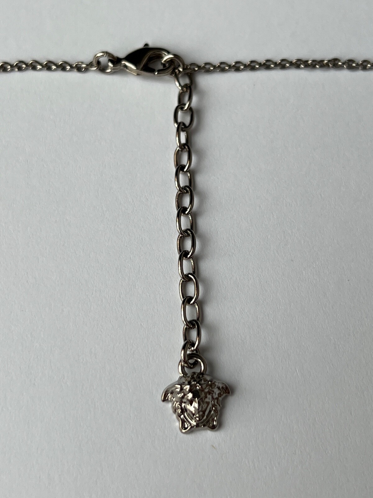 NIB Versace Nautical Anchor Logo Large Silver Sphere Round Pendant Necklace $975