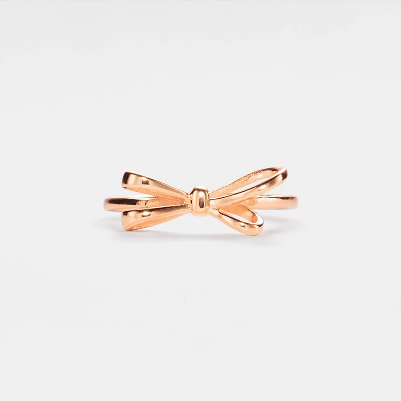 Dainty Bow Tie Bowknot Band Stacking Ring in 925 Sterling Silver