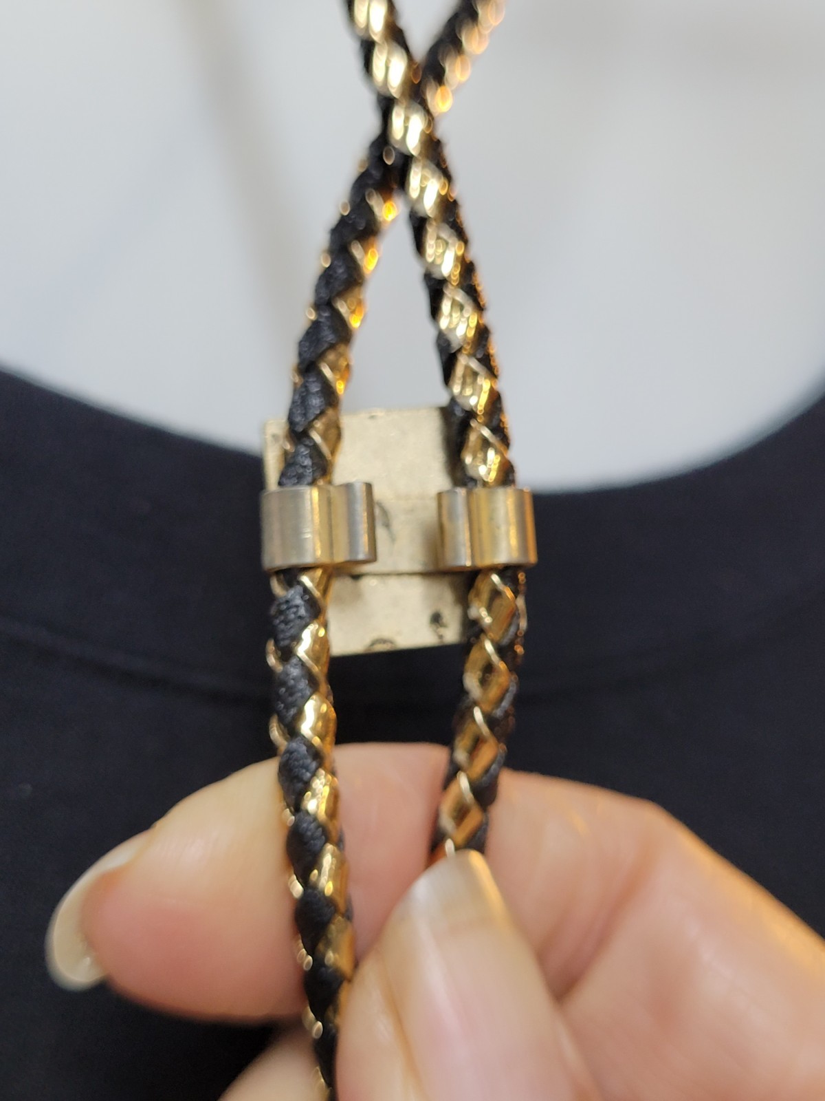 Co Federate Flag Bolo Tie With Leather Rope And Brass Tie End Cap