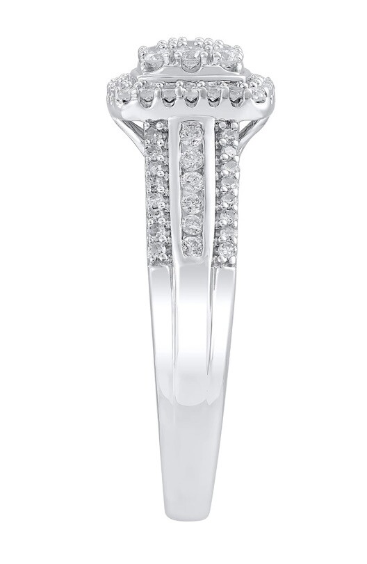 Brilliance Fine Jewelry Sterling Silver 1/2 CT Lab Grown Diamond Engagement Ring