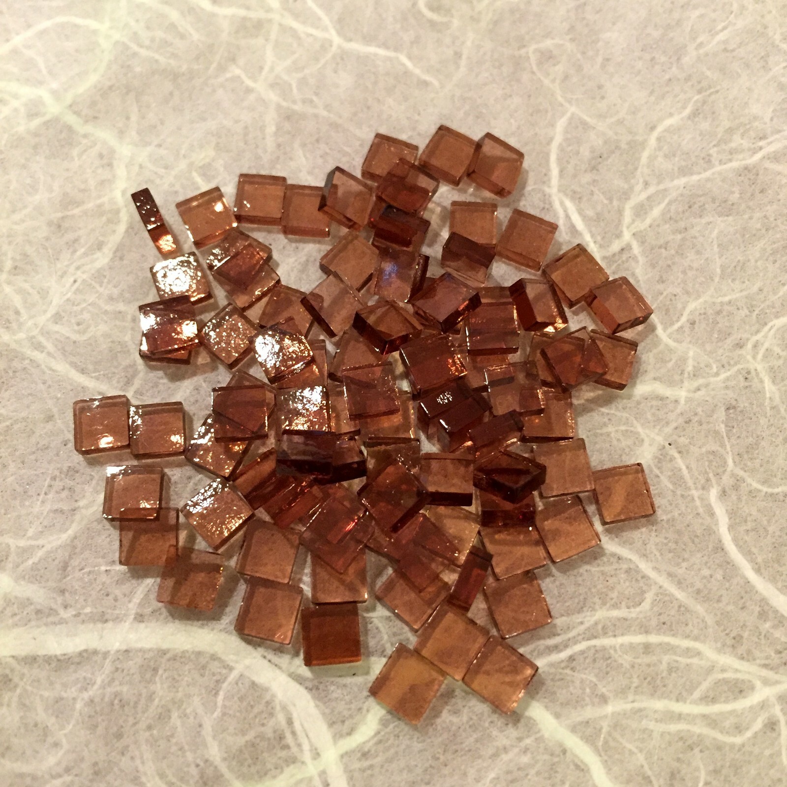 SL212 4.7mm square light brown topaz flat glass squares (144)
