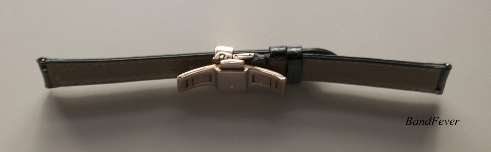 18mm Rose Gold Butterfly Deployant Buckle Double Push Spring Watchband Clasp