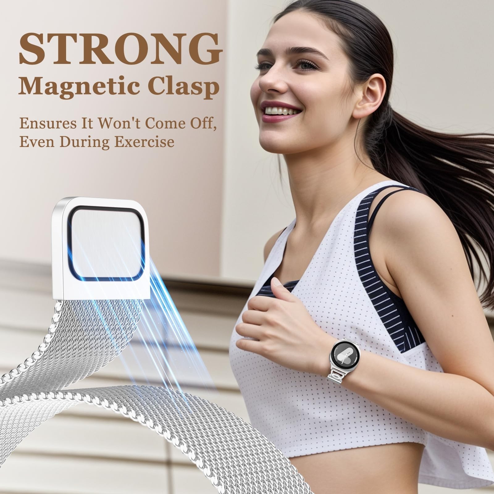 Metal Strap for Galaxy Watch 9/8, Milanese Magnetic Band 40mm/44mm/46mm, Unique