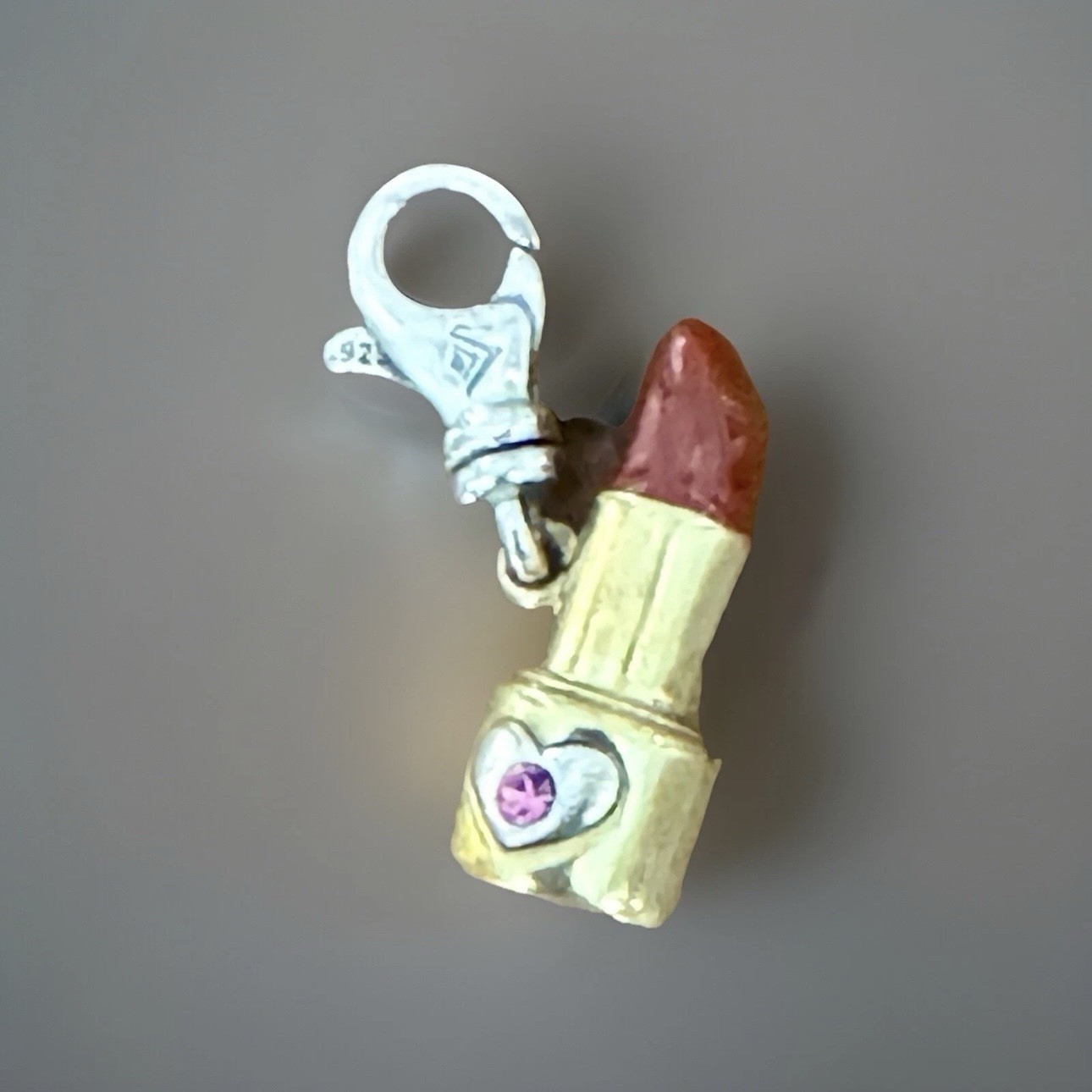 SILPADA Lipstick Charm “Read My Lips” C2588 Sterling Silver & Brass, Clip-on NEW