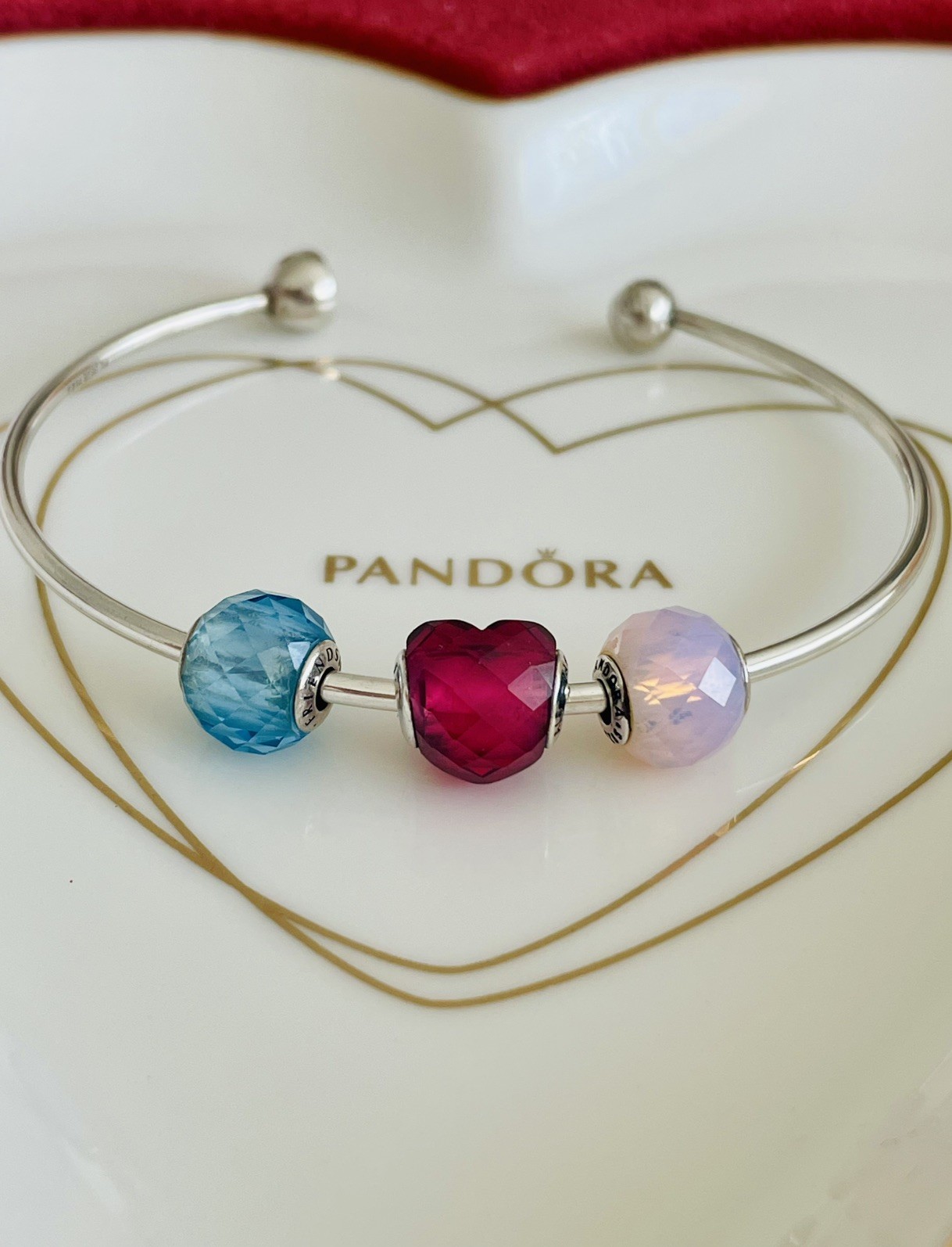 💜 PANDORA Silver ESSENCE BANGLE Bracelet Size 1 ~ 16cm ✨ Crystals 💝🎁