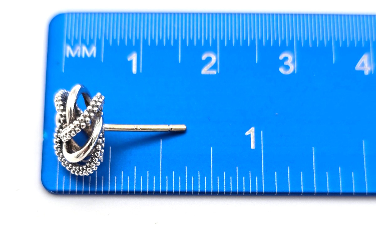 LAGOS Love Knot Earrings Sterling Silver Studs with 14K Gold Posts