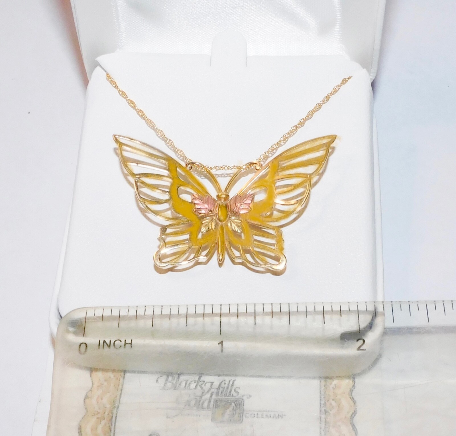 Black Hills Gold 10k Coleman Large Butterfly Slider Necklace Combo
