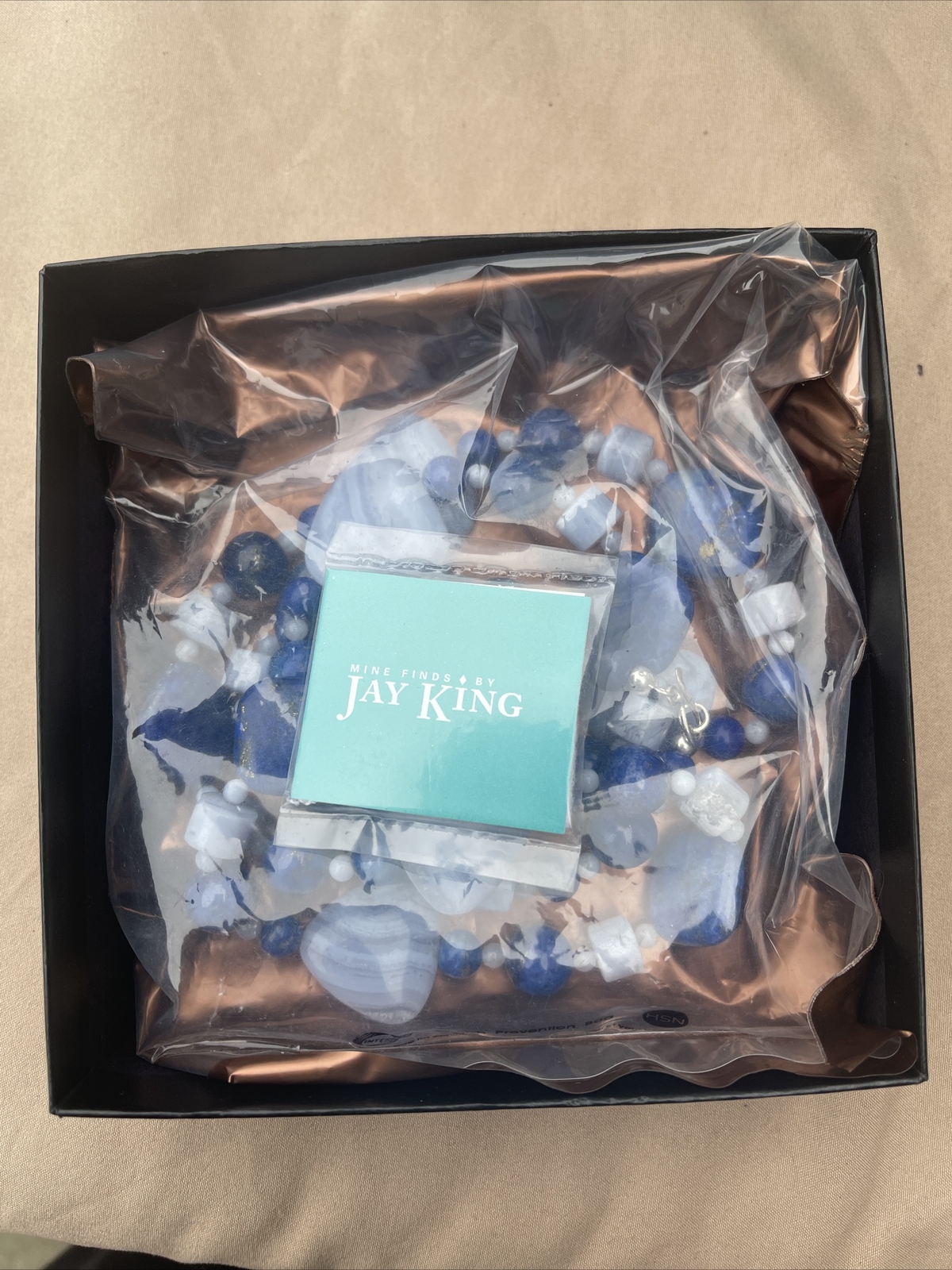 Mine Finds by Jay King DTR Sterling 925 blue lace agate lapis Nexklace 156 Grams