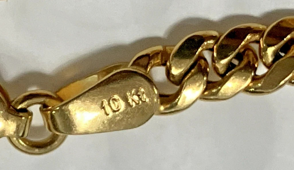 10kt Real Gold Cuban Link Semi-Solid Chain 9grams 3.5mm 24” EG Brand NWT 10K
