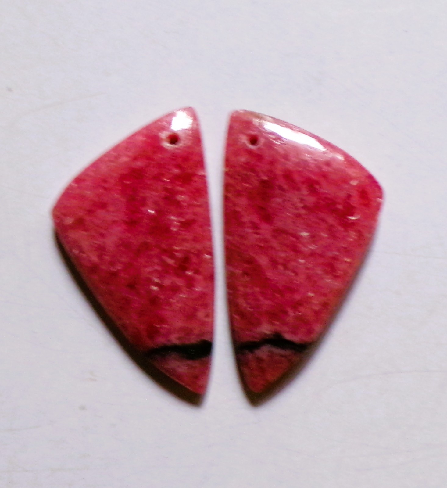 49.75 Cts Natural Rhodonite Drilled Cabochon Match Pair Gemstone 31X17.4MM 16