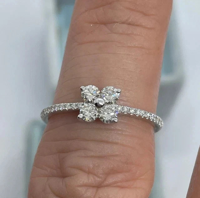Real Moissanite 2.40Ct Round Cut Engagement Classy Ring 925 Sterling Silver