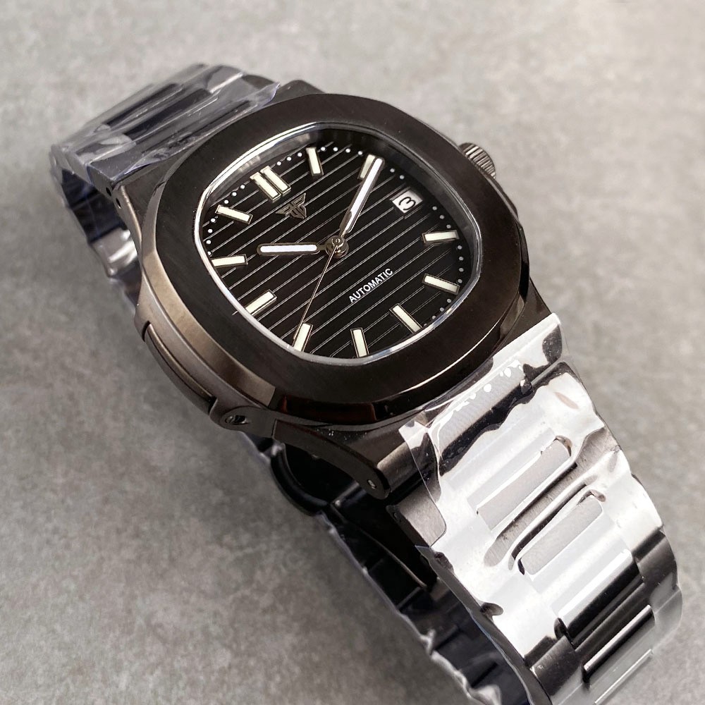 20ATM Tandorio 40mm Black PVD Sapphire Glass Automatic NH35 Movement Men Watch