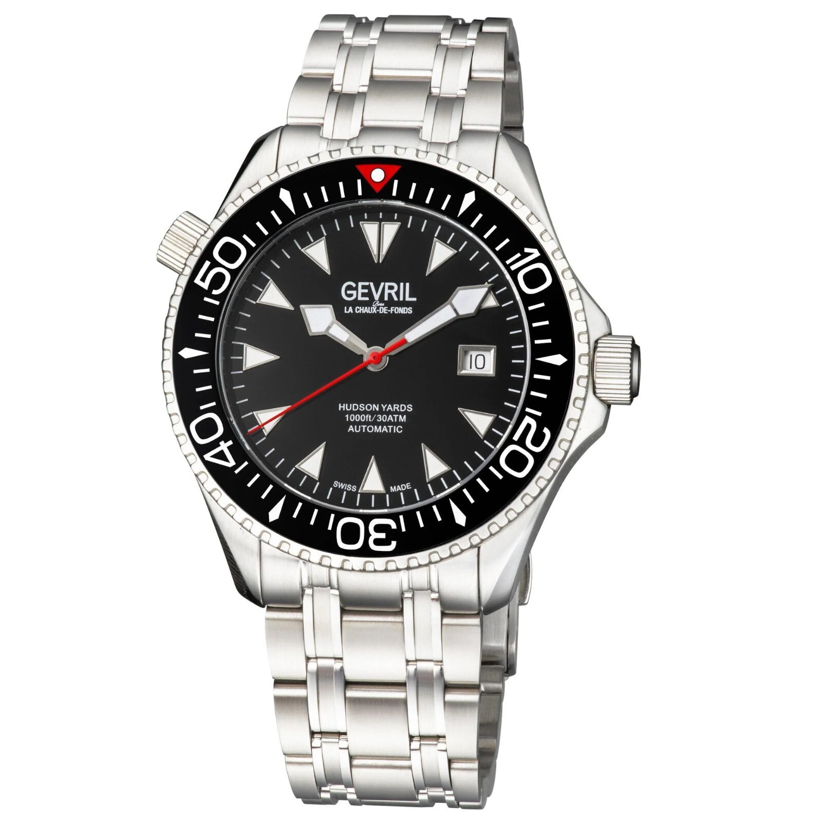 Gevril Hudson Yards – Diver Automatic Swiss Movement SW200 Black Dial Stainless