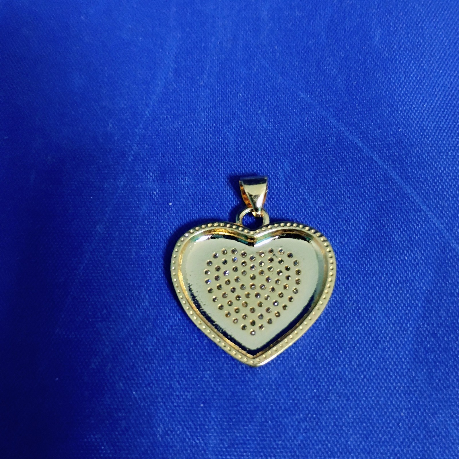 Gold Plated Heart Pendant with multiple simulated diamond CZ’s 24k GP