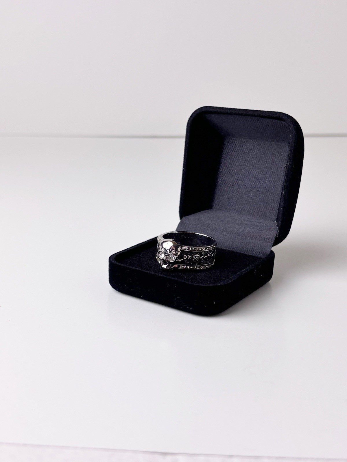 Men’s Skull Ring 925 Sterling Silver Freedom Or Death Liberation Men’s Size 12