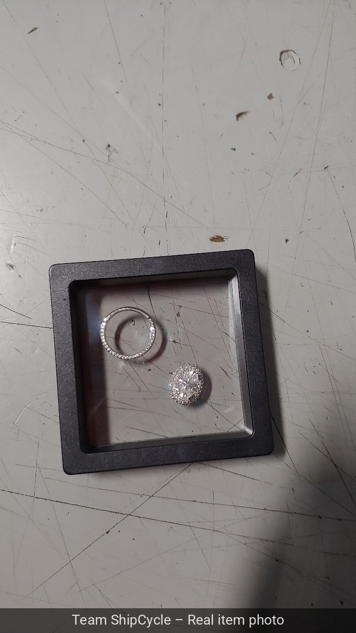DEFECTIVE without packaging 230TCW Oval Cut Moissanite Halo Proposal Eng G3D