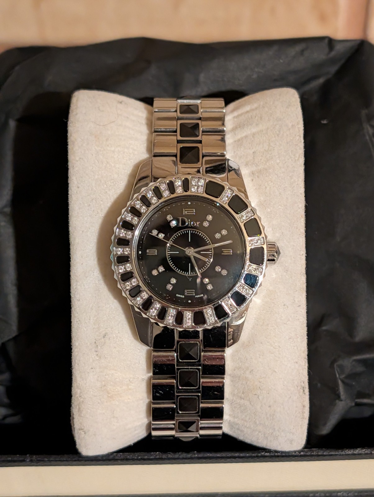 Dior Christal Watch Diamonds Ceramic Date StainSteel 33MM Ladies’