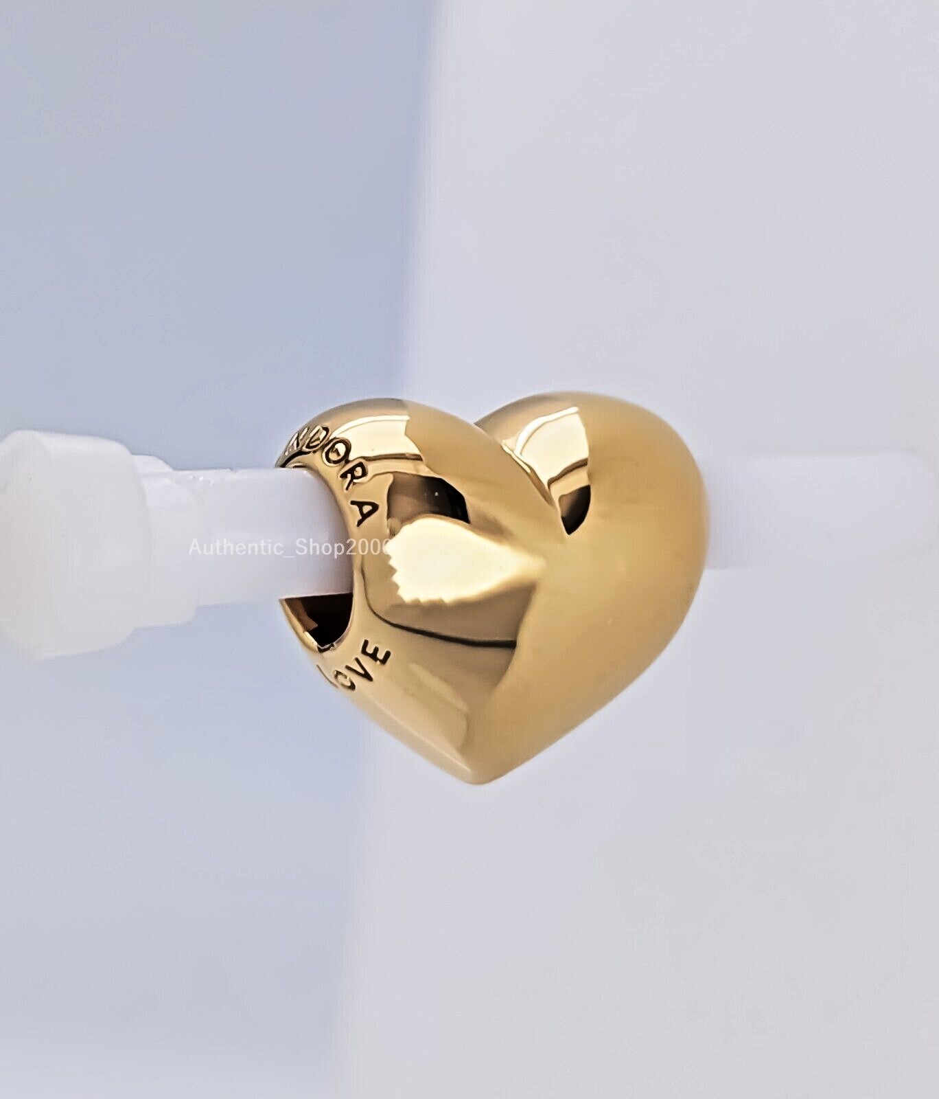New 100% Authentic PANDORA 14k Gold Pl Be Love Engravable Heart Charm 763439C00