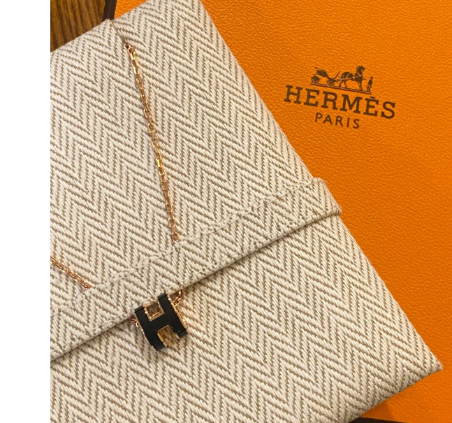 Hermes Mini Pop H Pendant Rose Gold & Noir H147992FO03