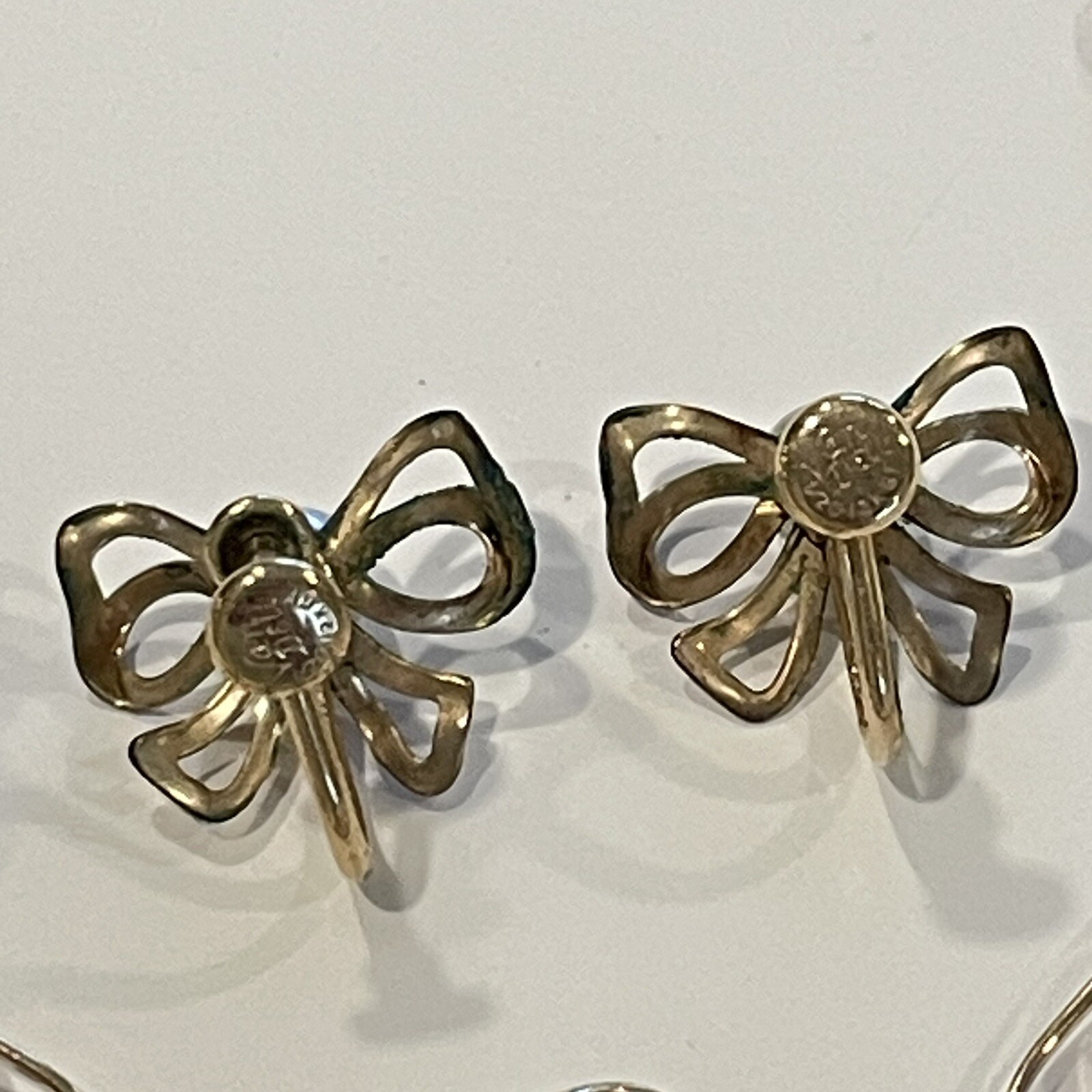 Vintage Van Dell 12k Gold Filled Bow Necklace And Earrings Set Pearls