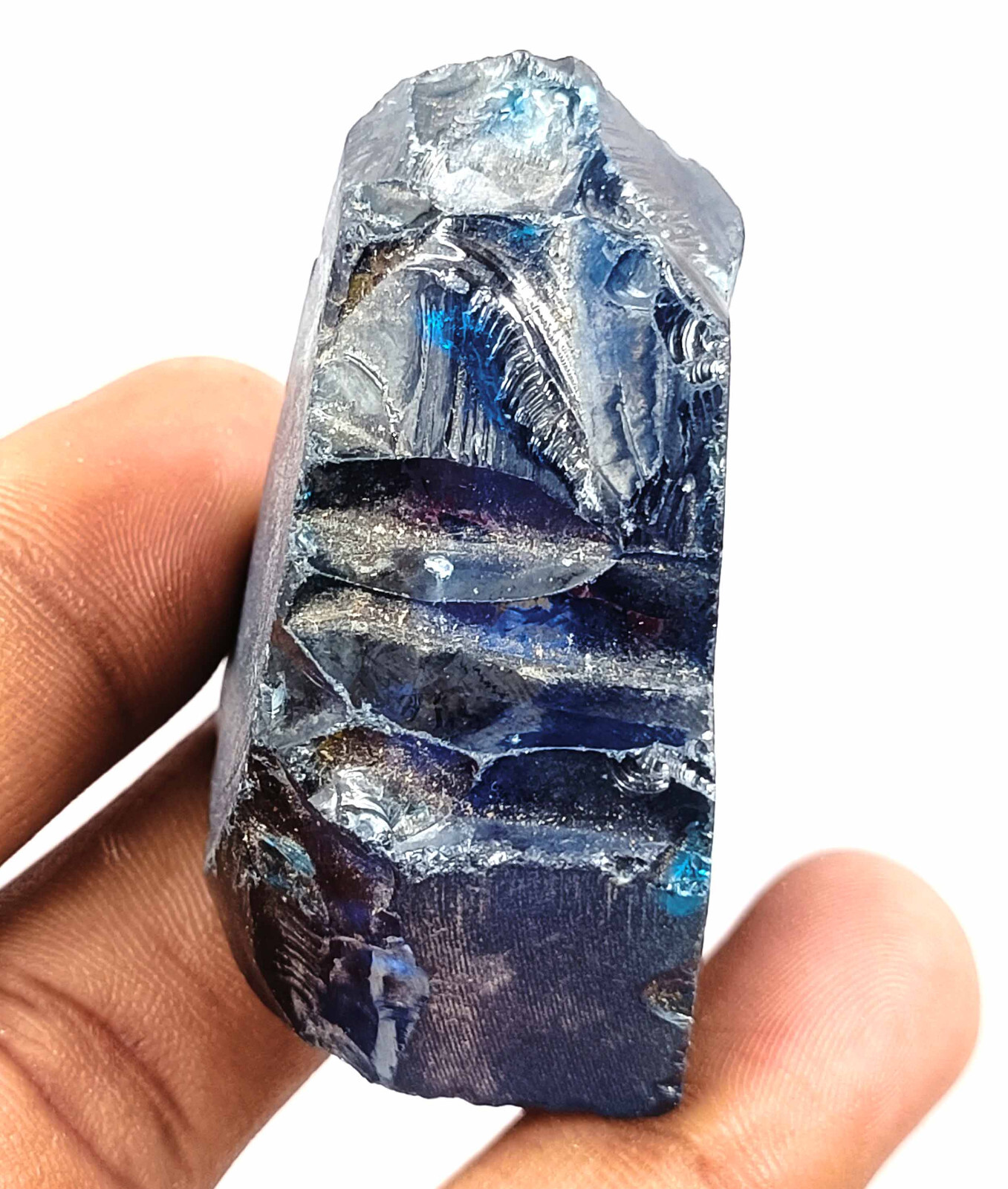 Natural Certified 630Ct Cambodia Deep Blue Zircon Uncut Rough Loose Gemstone AKC