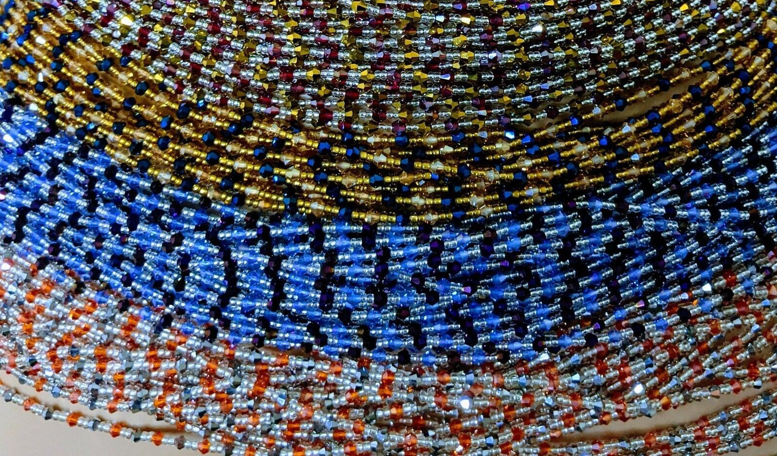 Crystal Tie on African Waist Beads Waistline Belly Chain for weight loss(42in/
