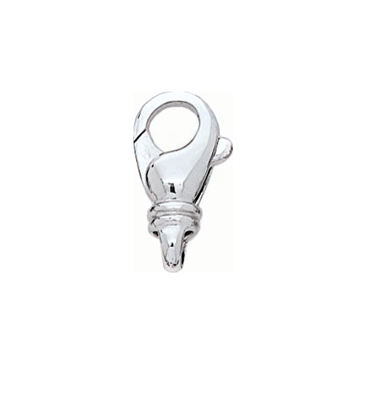 18.5mm 14k Solid White Gold Rhodium Fancy Lobster Designer Trigger Clasp ITALY