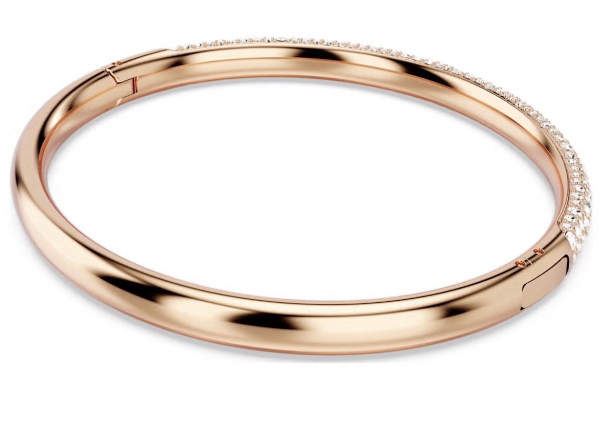 Swarovski Sublima Bangle, Snow Pavé, White, Rose Gold-tone Plated Size M 5688611