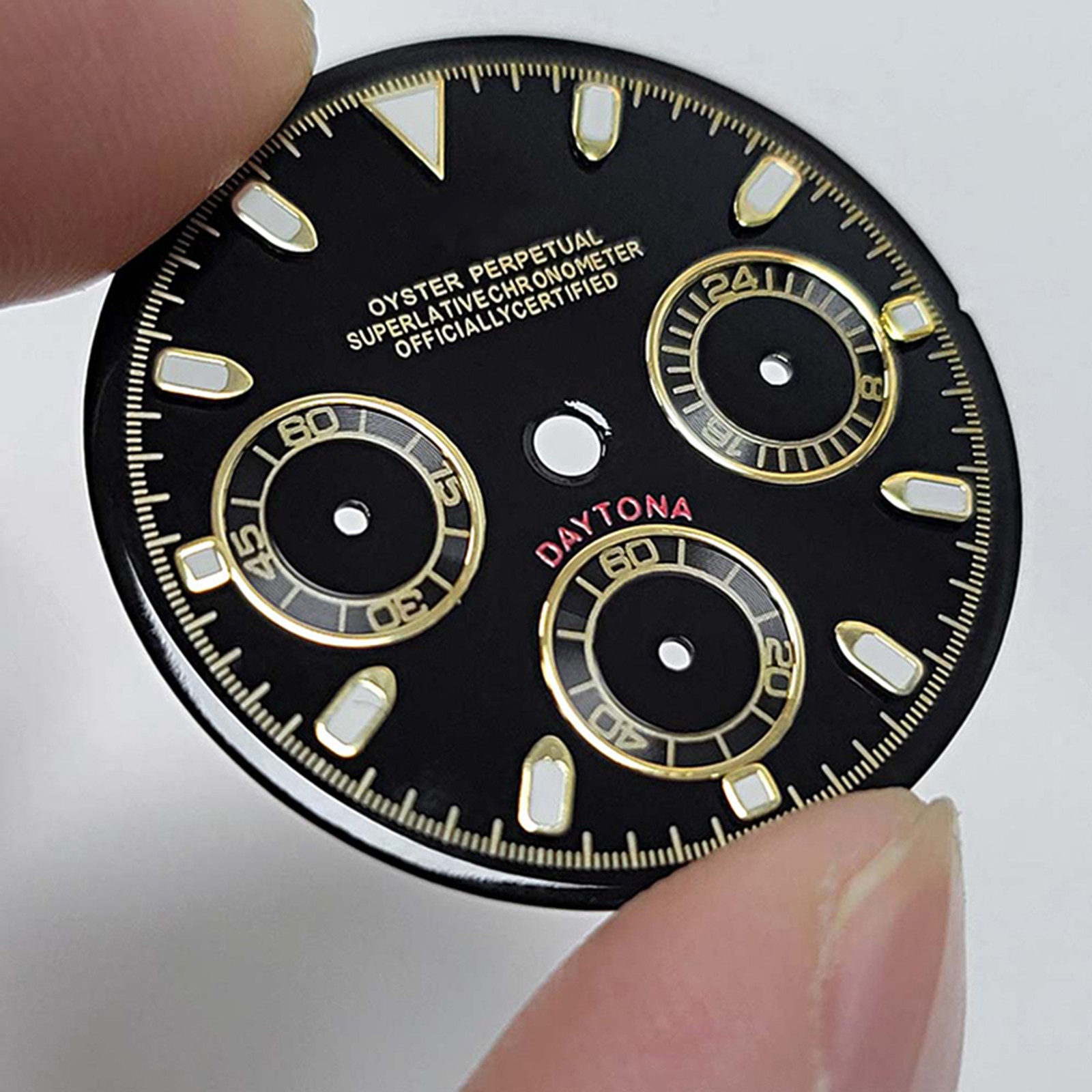29.5MM Watch Dial Green Luminous Watch Accessories for VK63 Quartz Movement