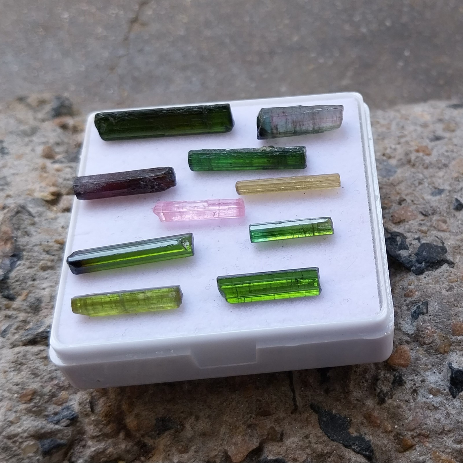 25.5 Ct 13 to 21 MM Natural Multi Color Tourmaline Raw Rough Pencil 10 Piece Lot