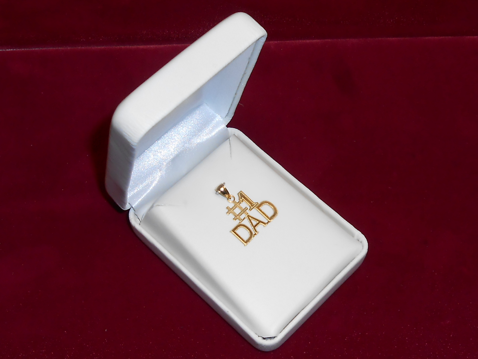 14kt Yellow Gold #1 Dad Charm Pendant Free Gift Box Included