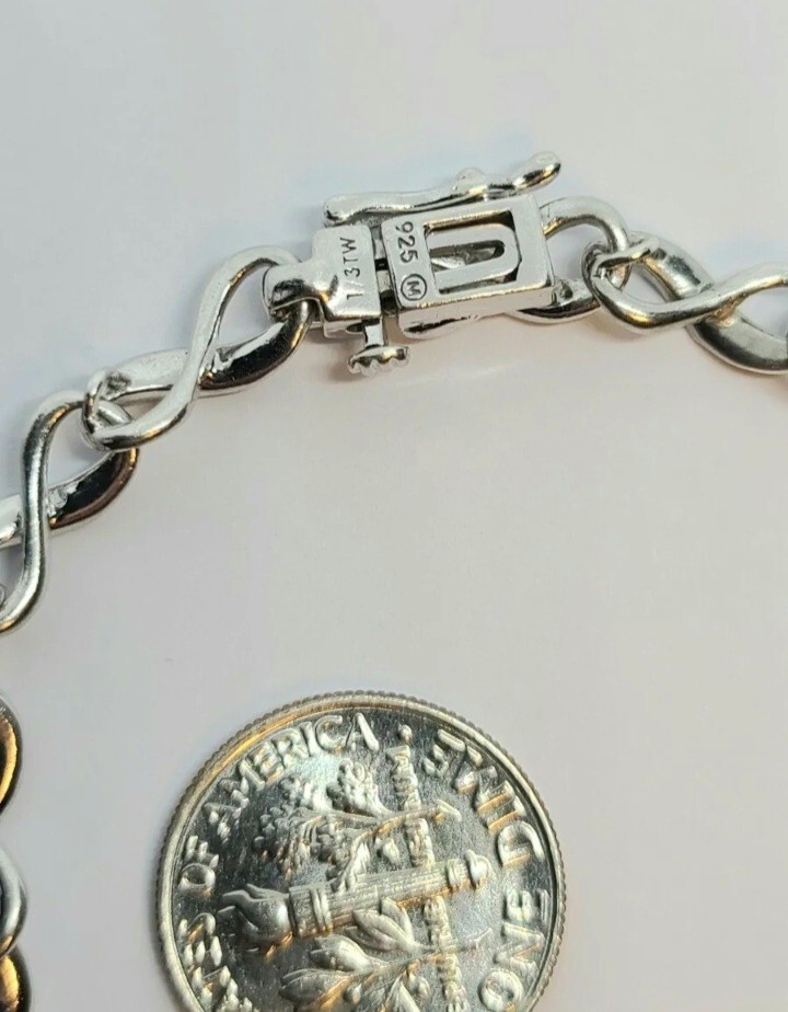 925 Sterling Silver 6.5 Inch Marcasite Bracelet