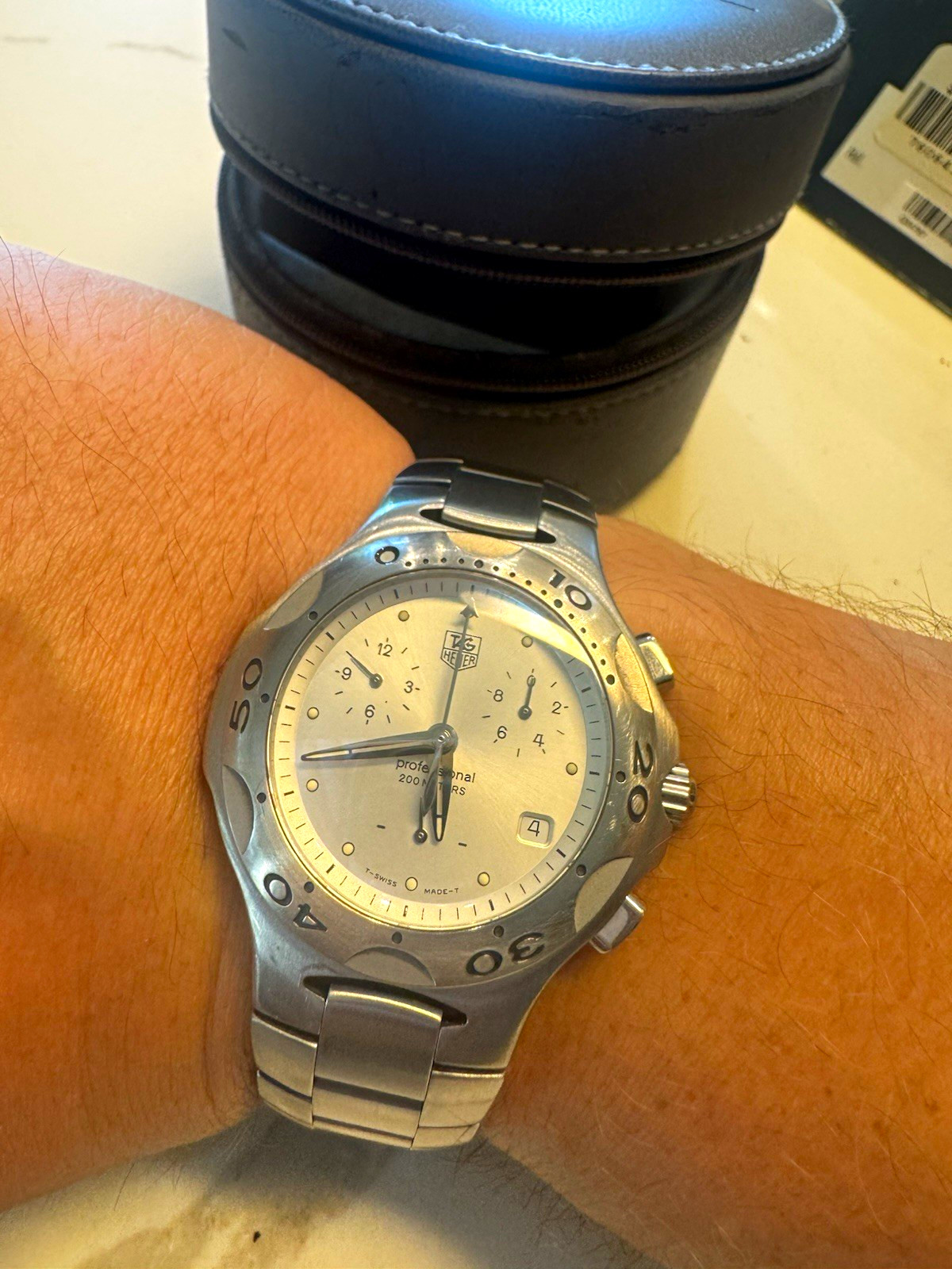 TAG Heuer Kirium Quartz Chronograph 200m Silver Dial with box