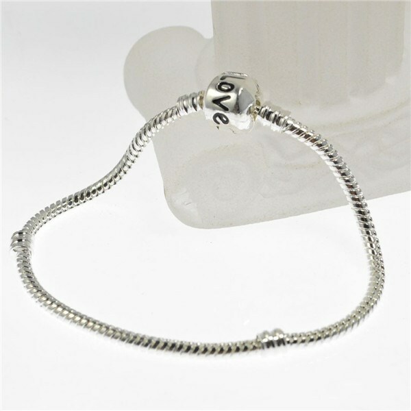 18cm-21cm Silver Plated Snake Chain Link Bracelet Fit European Charm Bracelet