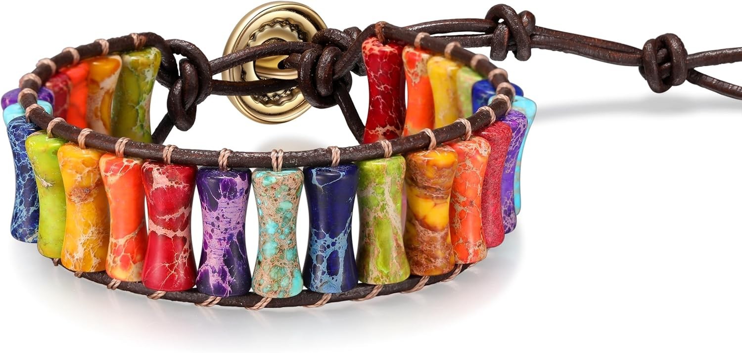 Inspirational 7 Chakra Bracelet – Handmade Natural Stone Jewelry for Self-Love