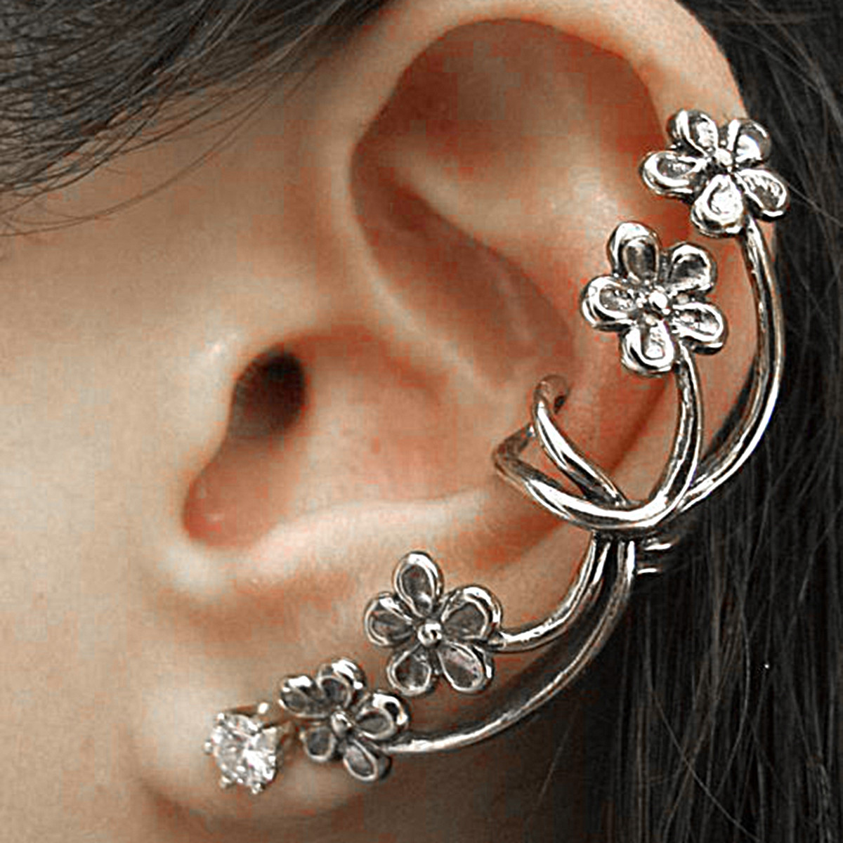 Sexy Sparkles Ear Cuff Clip On Stud Wrap Earrings For Left Ear