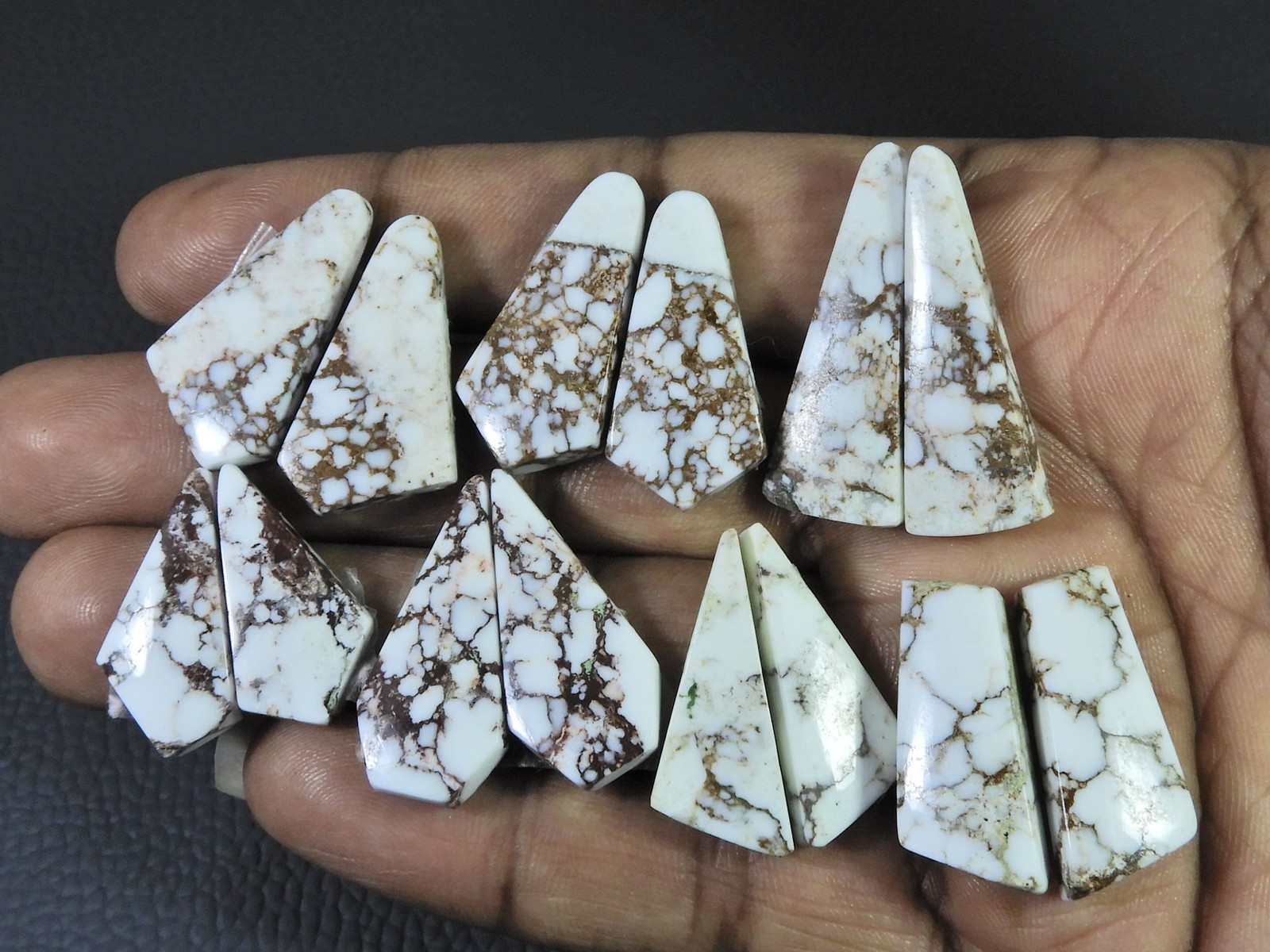 191Cts. Natural Wild horse Jasper Fancy Cabochon Loose Gemstone 7Pair Lot