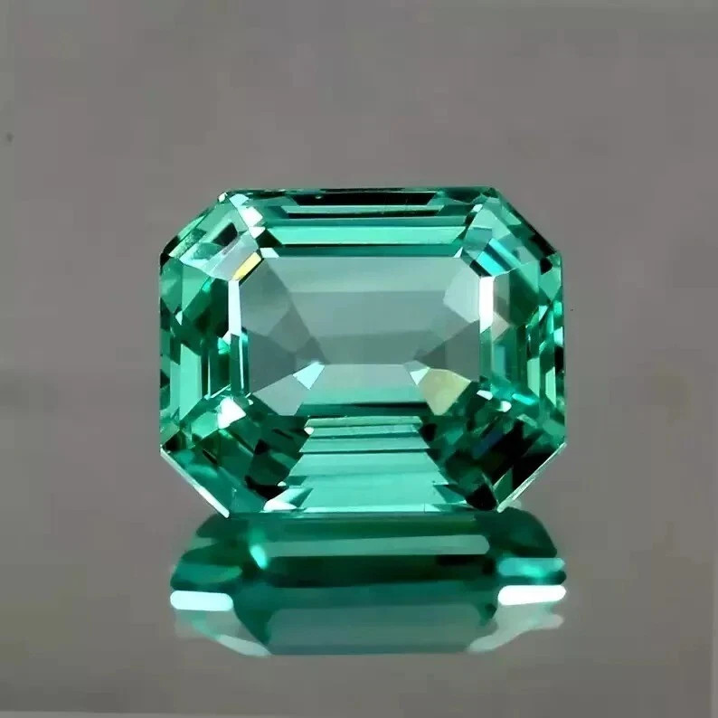 AAA 9.65 CT Flawless Natural Green Emerald Loose Certified Gemstone Emerald Cut