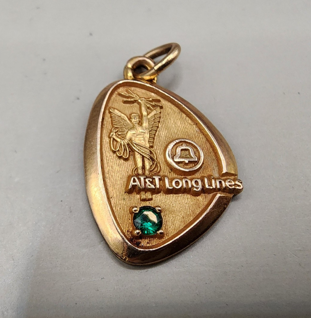 Vintage AT&T Long Lines Service Award Charm 1/5 10K Gold Filled LGB Shield