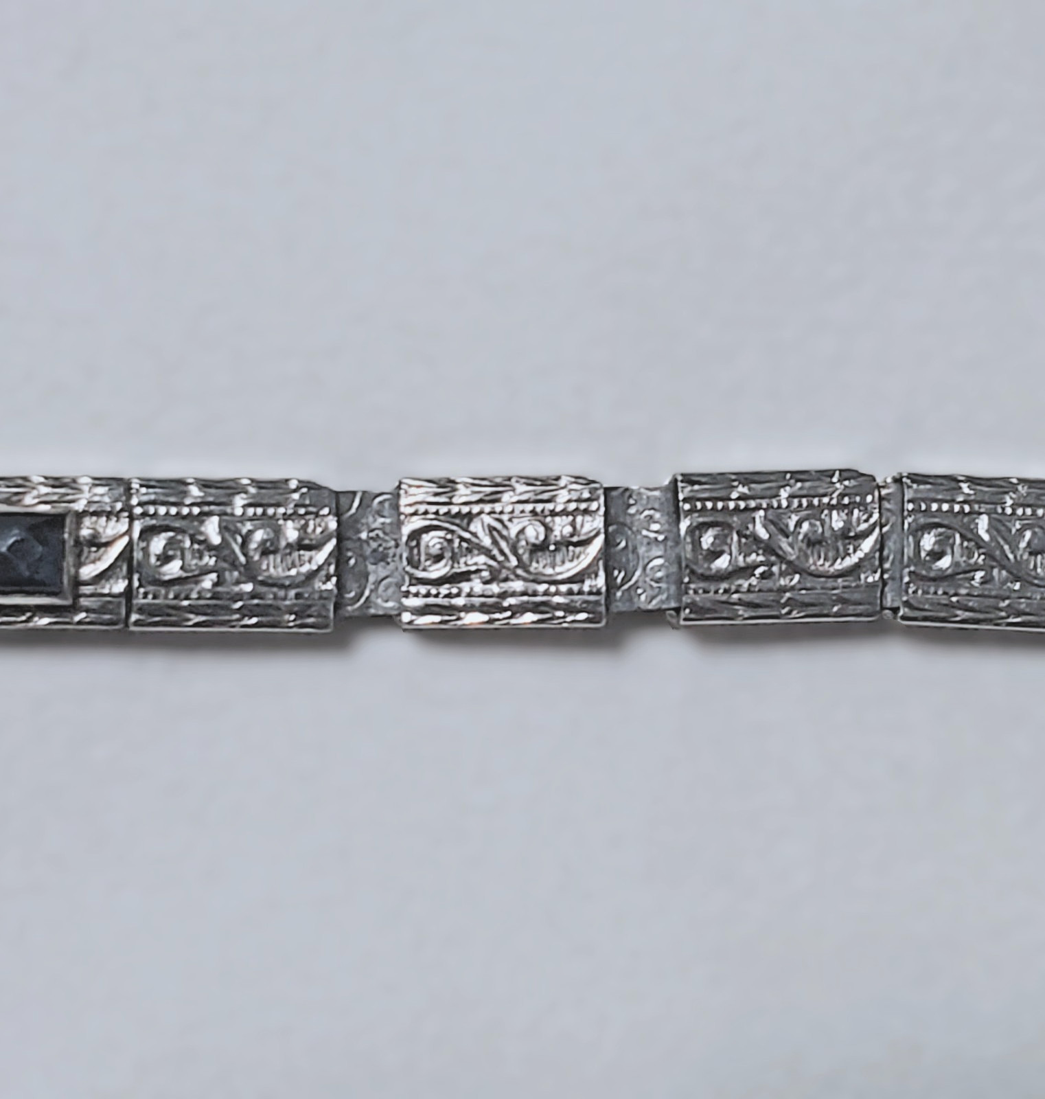 LADIES WATCH BAND -LUSTERN WRISTACRAT-SAPPIRE BLUE STONES & WHITE 12K GF – 1920s