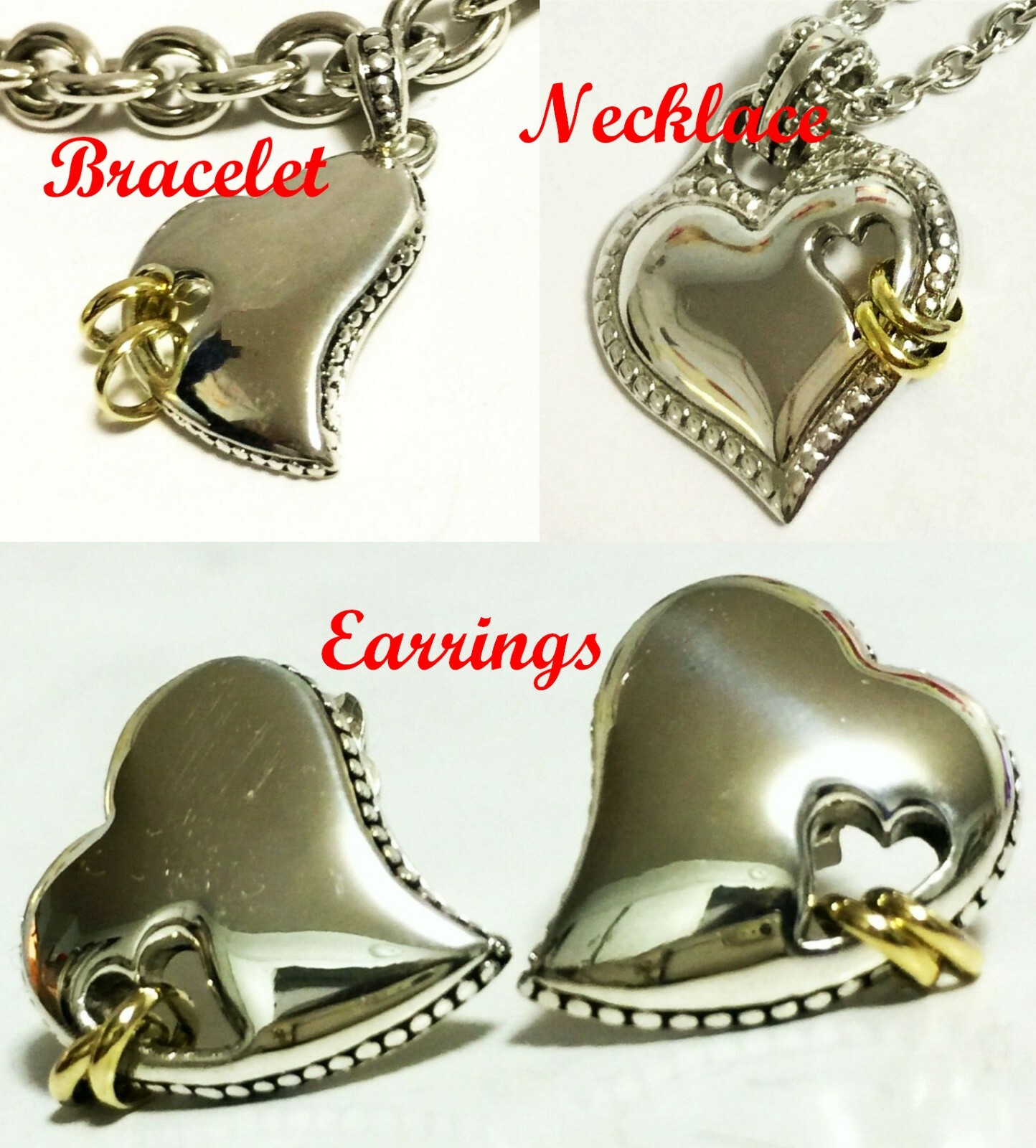 Scott Kay 8g Sterling Silver Hearts 14k Rings Earrings Women Lady Gift NWT SALE!