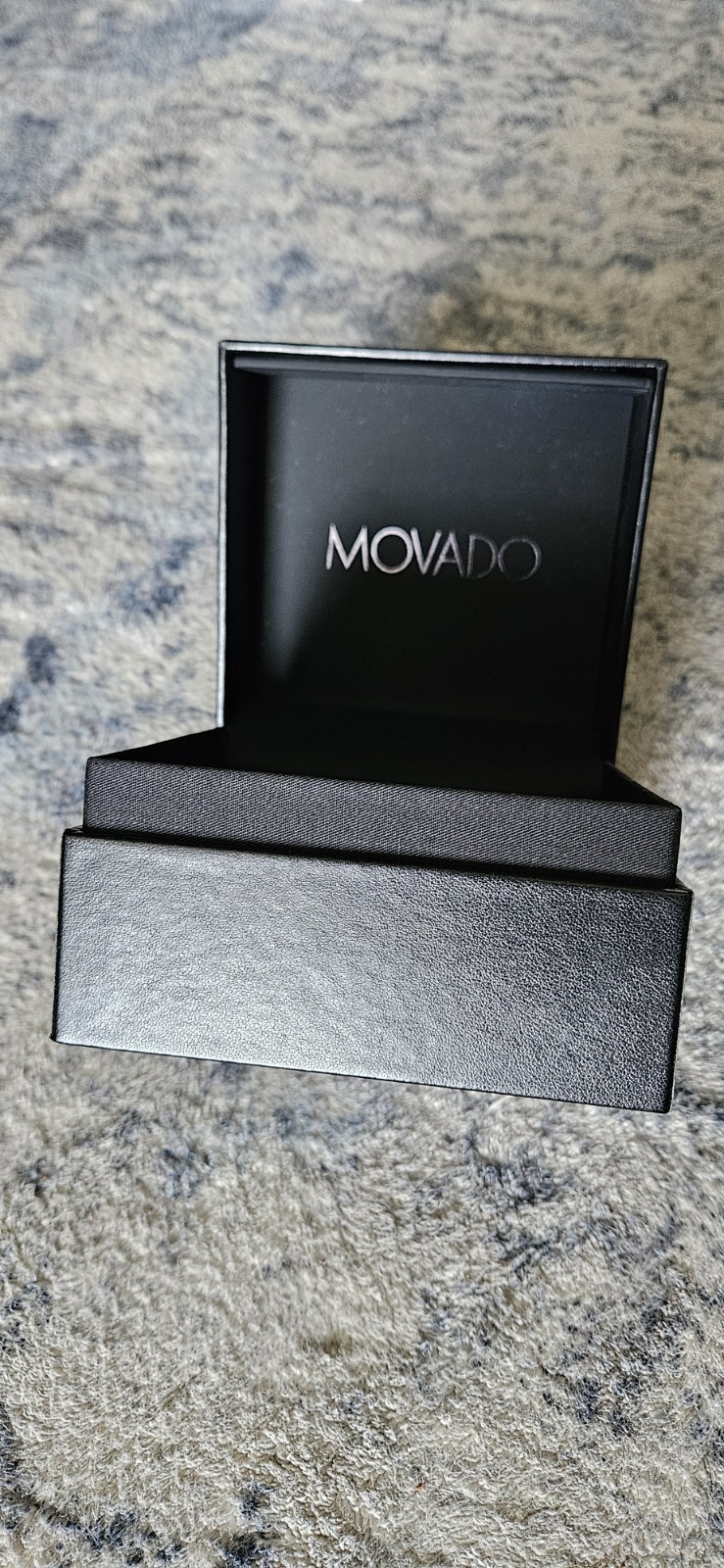 MOVADO EMPTY BOX black, minimalist, luxury, wristwatch box, display case