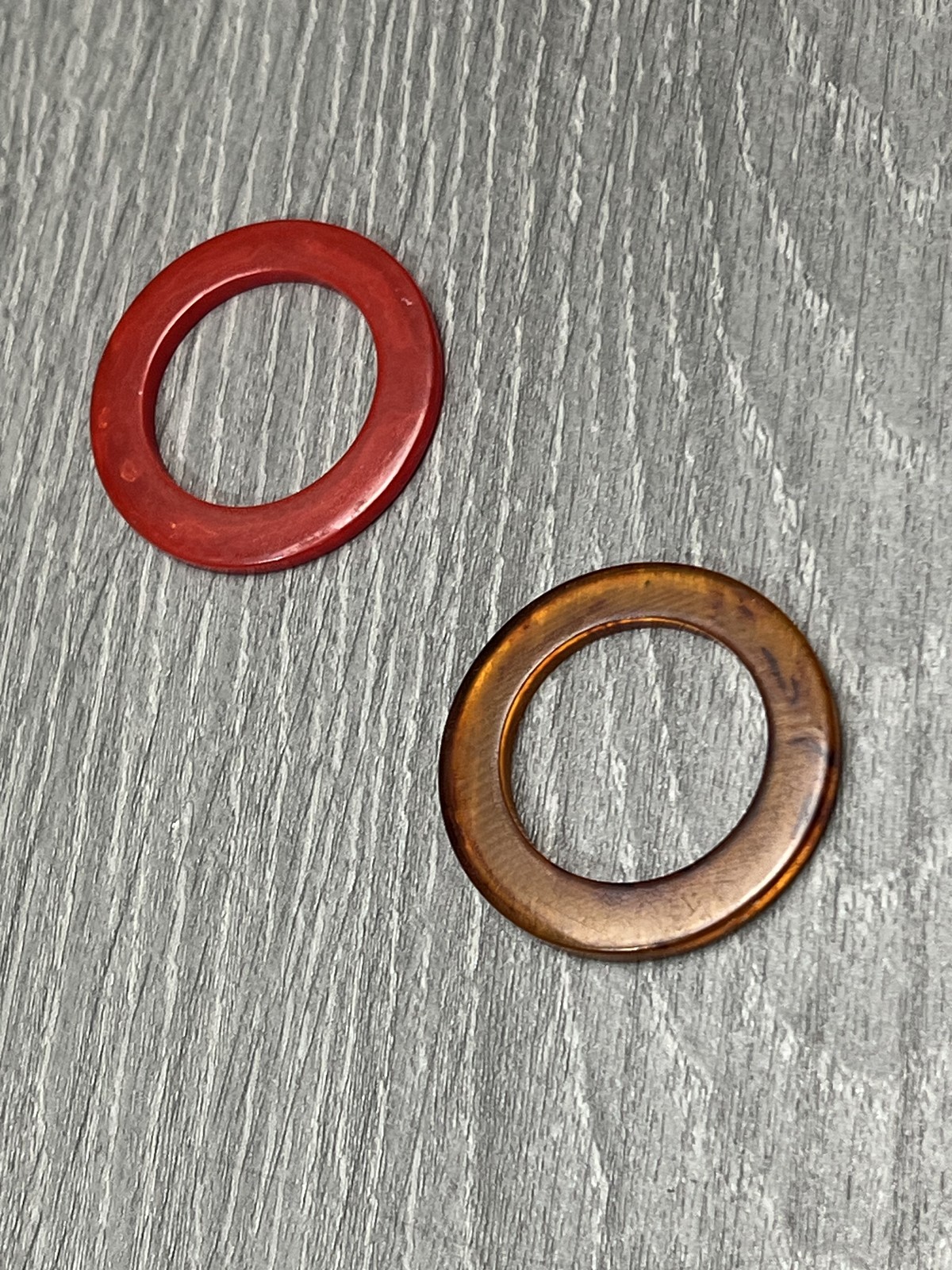 2 Pcs Plastic Resin Rings Red Tortoise Shell Scarf Rings Sewing Craft Closure