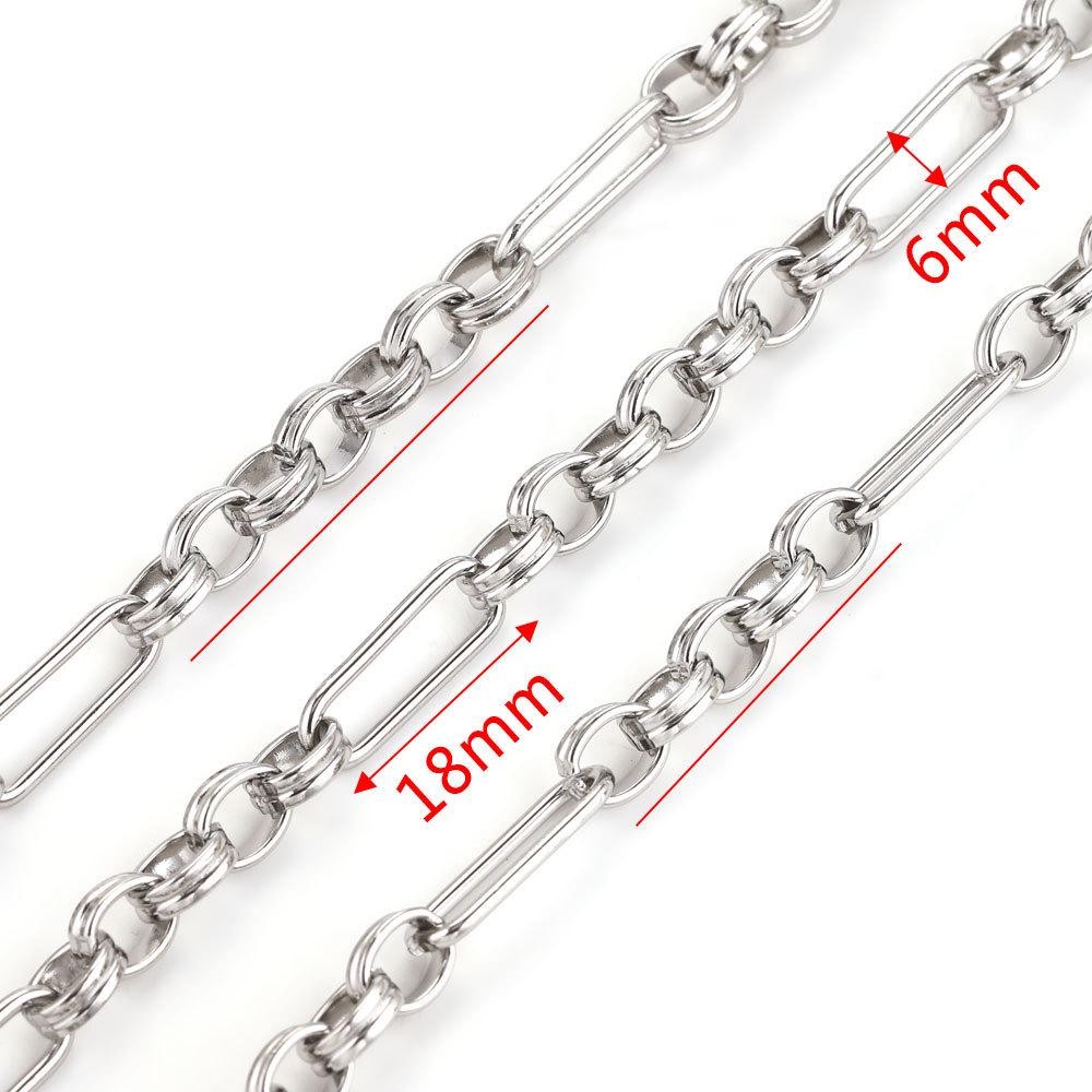 1Foot 6mm Width Stainless Steel Heavy Chunk Chain for bracelet Necklace SSF32