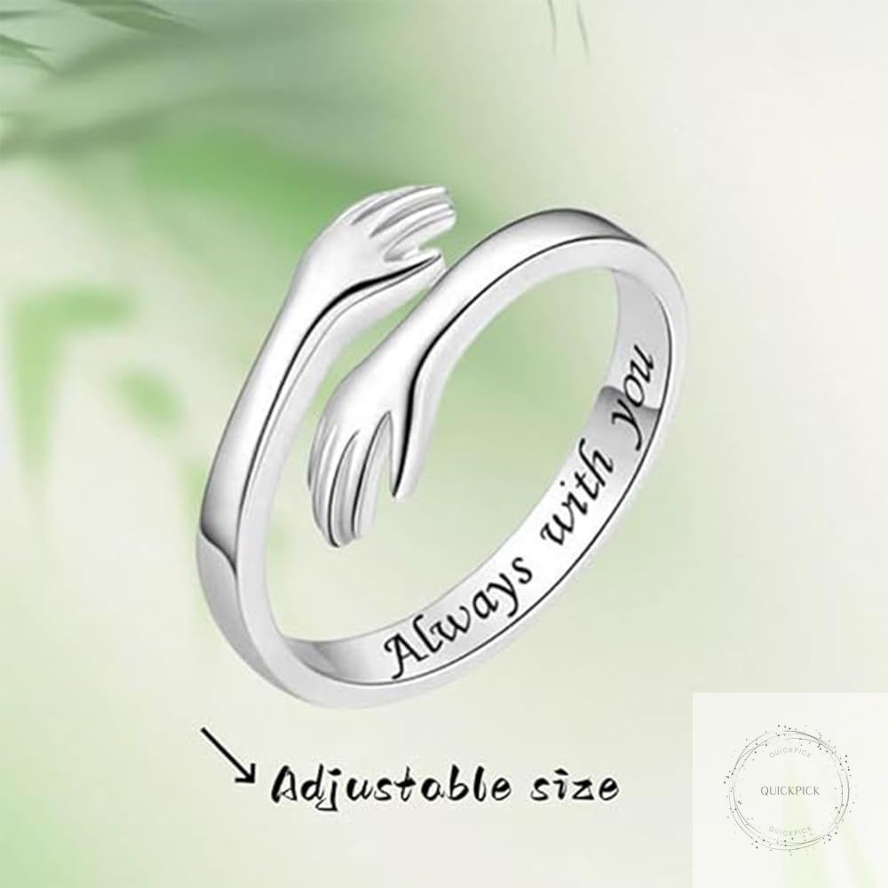 To My Granddaughter Hug Ring For Hope Rings, Inspirational Stainless Steel Engar
