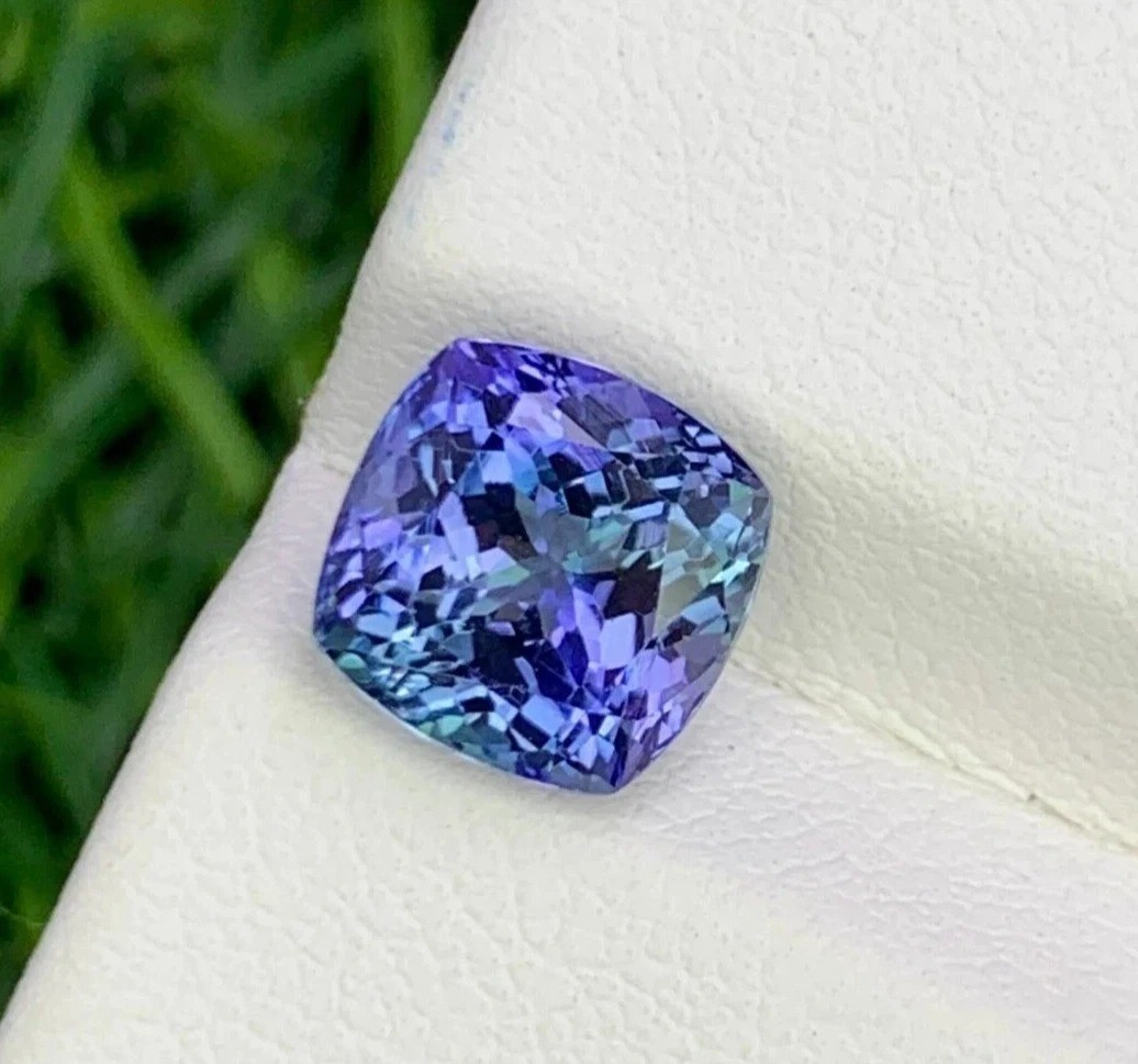 Extremely Rare Blue Tanzanite Cushion 8+ Ct Natural Certified Loose Gemstone